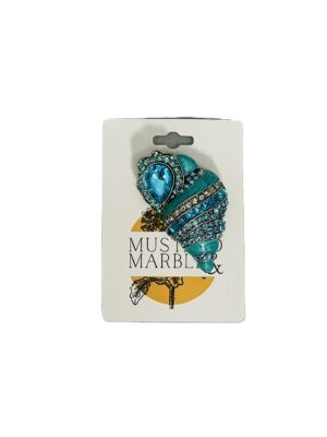 Aqua Seashell Brooch