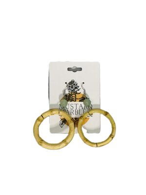 Bamboo Circle Earrings with Jade Accent