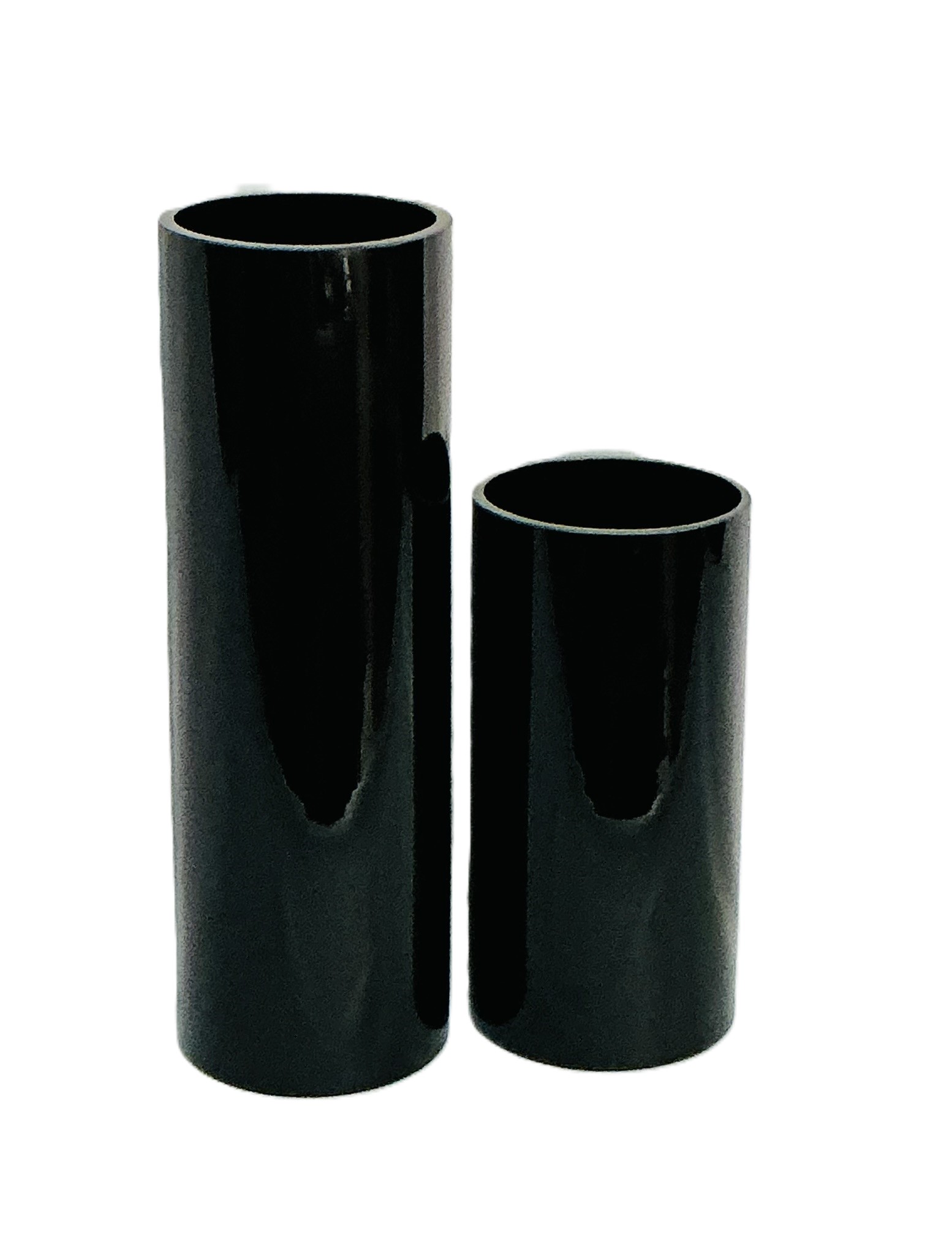 Vase Dc Black Cylinder Vase - 20x10cm - Mustard & Marble