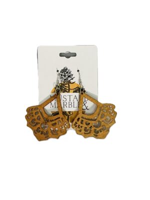 Bohemian Lace-Cut Wooden Earrings