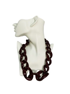 Bold Wine Red Chain Necklace