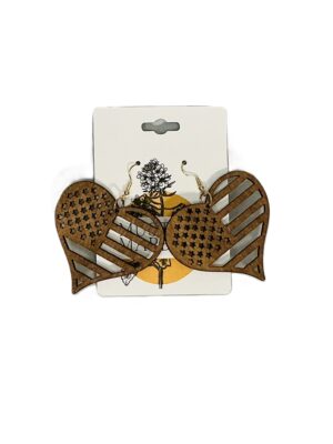 Brown Starburst Heart Earrings