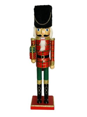 Classic Checkered Nutcracker with Gifts – 50cm
