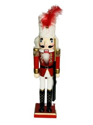 Classic Red and Gold Wooden Nutcracker Soldier