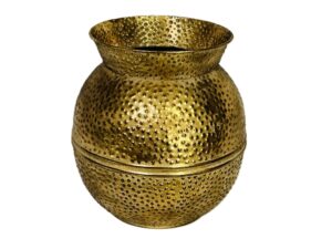 Dotted Gold Metal Vase – 31cm