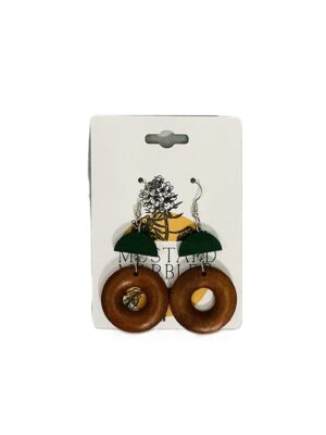 Emerald Horizon Wooden Earrings