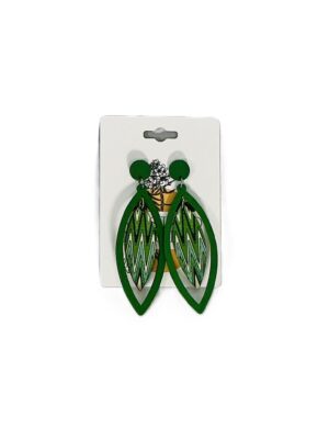 Emerald Leaf Dangle Earrings