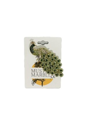 Emerald Peacock Brooch