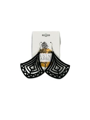 Geo Flair Black Drop Earrings