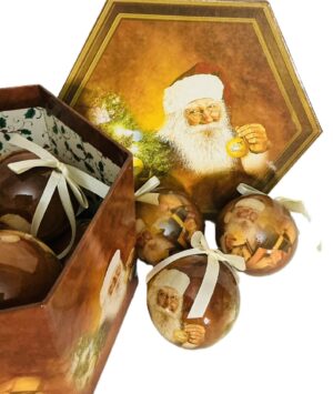 Gold Santa Bauble Decoupage Set – 7.5cm