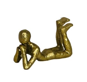 Gold Resin Thinking Figurine – 20x9x11cm