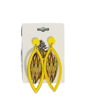 Golden Chevron Leaf Earrings