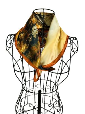 Golden Ember Silk Scarf