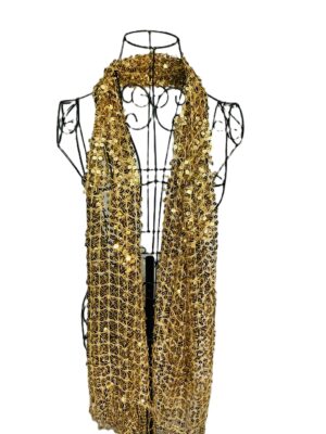 Golden Glam Sequin Tassel Scarf