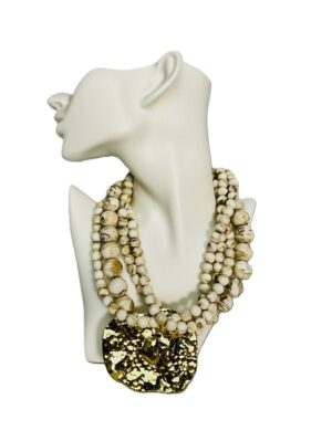 Golden Harmony Beaded Statement Necklace