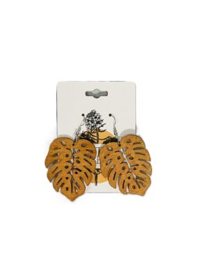 Golden Monstera Leaf Earrings