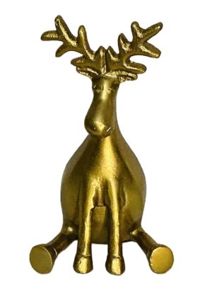 Golden Relaxed Deer Figurine – 20cm