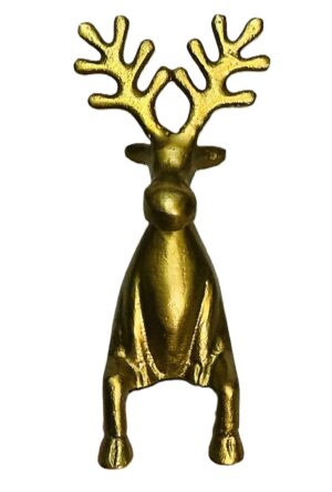 Golden Sitting Deer Figurine – 20cm