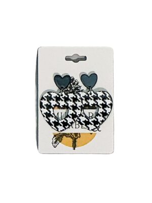 Houndstooth Heart Drop Earrings