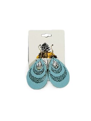 Light Blue Boho Teardrop Cutout Earrings