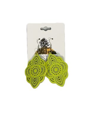 Lime Mandala Drop Earrings