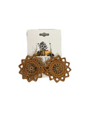 Mandala Bloom Wooden Earrings