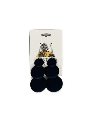 Midnight Disc Wooden Earrings