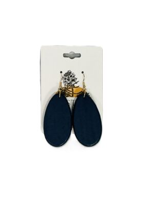 Midnight Oval Drop Earrings