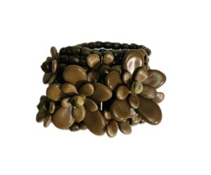 Mocha Bloom Beaded Flower Bracelet