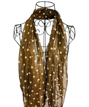 Mocha Dots Chiffon Scarf