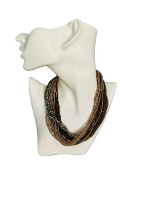 Mocha Glow Layered Bead Necklace