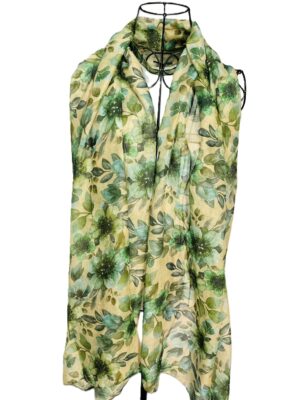 Sage Blossom Floral Scarf