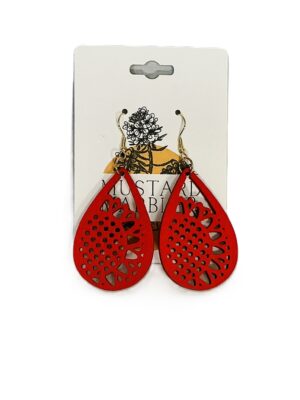 Scarlet Petal Teardrop Earrings