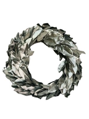 Silver Magnolia Leaf Wreath – 81cm