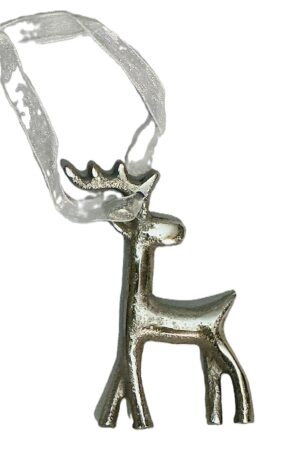 Silver Reindeer Hanging Ornament – 12cm