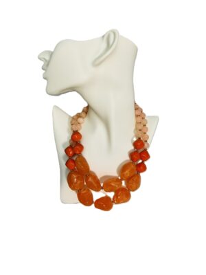 Sunset Glow Beaded Necklace & Earring Set