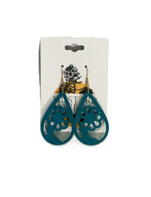 Teal Bloom Teardrop Earrings