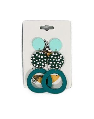 Teal Dotted Harmony Earrings