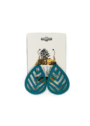 Teal Geo Teardrop Earrings
