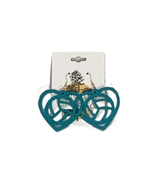 Teal Harmony Heart Earrings