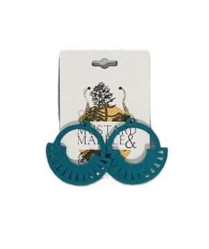 Teal Horizon Cutout Earrings