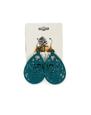 Teal Lace Teardrop Earrings