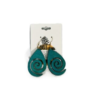 Teal Swirl Statement Earrings
