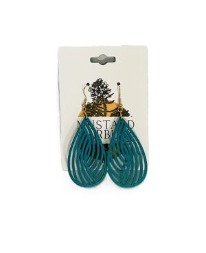 Teal Wave Teardrop Earrings