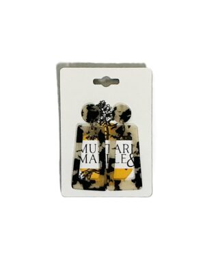 Tortoiseshell Acrylic Rectangle Drop Earrings