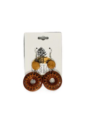 Tribal Sunburst Wooden Earrings