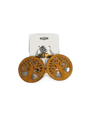 Wooden Tree of Life Earrings