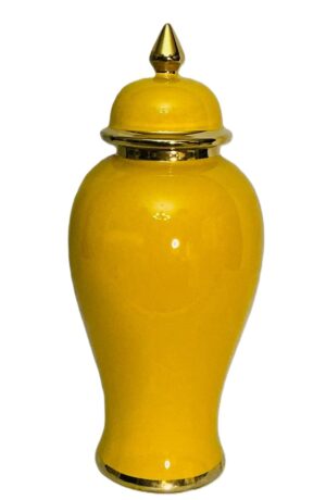 Yellow/Gold Jar with Lid – 42cm